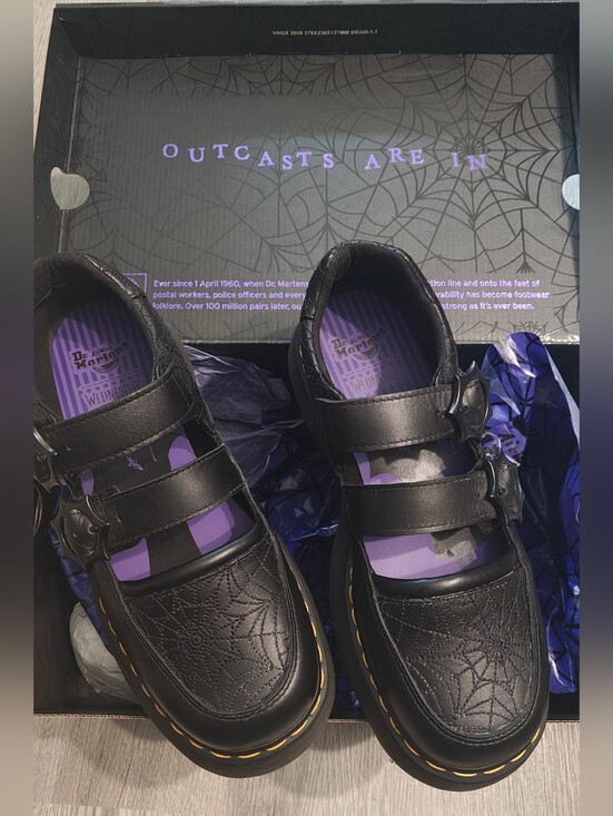 Dr. Martens Shoes - Dr Martens x Wednesday Buzz Mary Jane Shoes Black Leather US 9 Limited